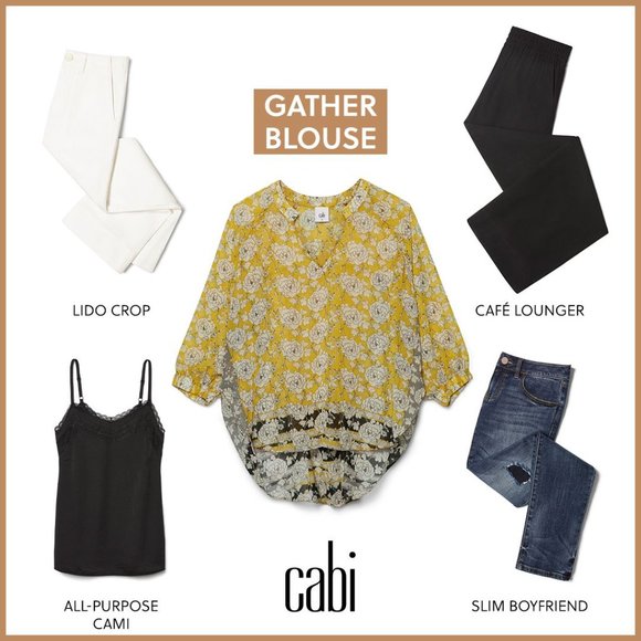 CAbi 5713 Yellow Gather Blouse Size Medium EUC - Picture 5 of 10